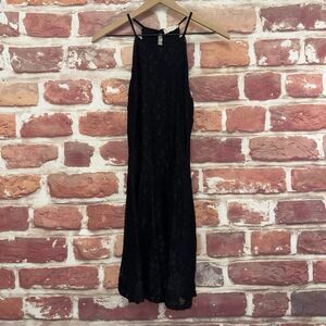 Altard State Dress Women's Small Black Floral Lace Stretchy High Neck Popover